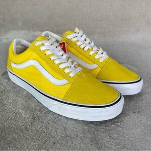 Vans Authentic Shoes Men 9 Women 10.5 Yellow Canvas Skate Sneaker NEW